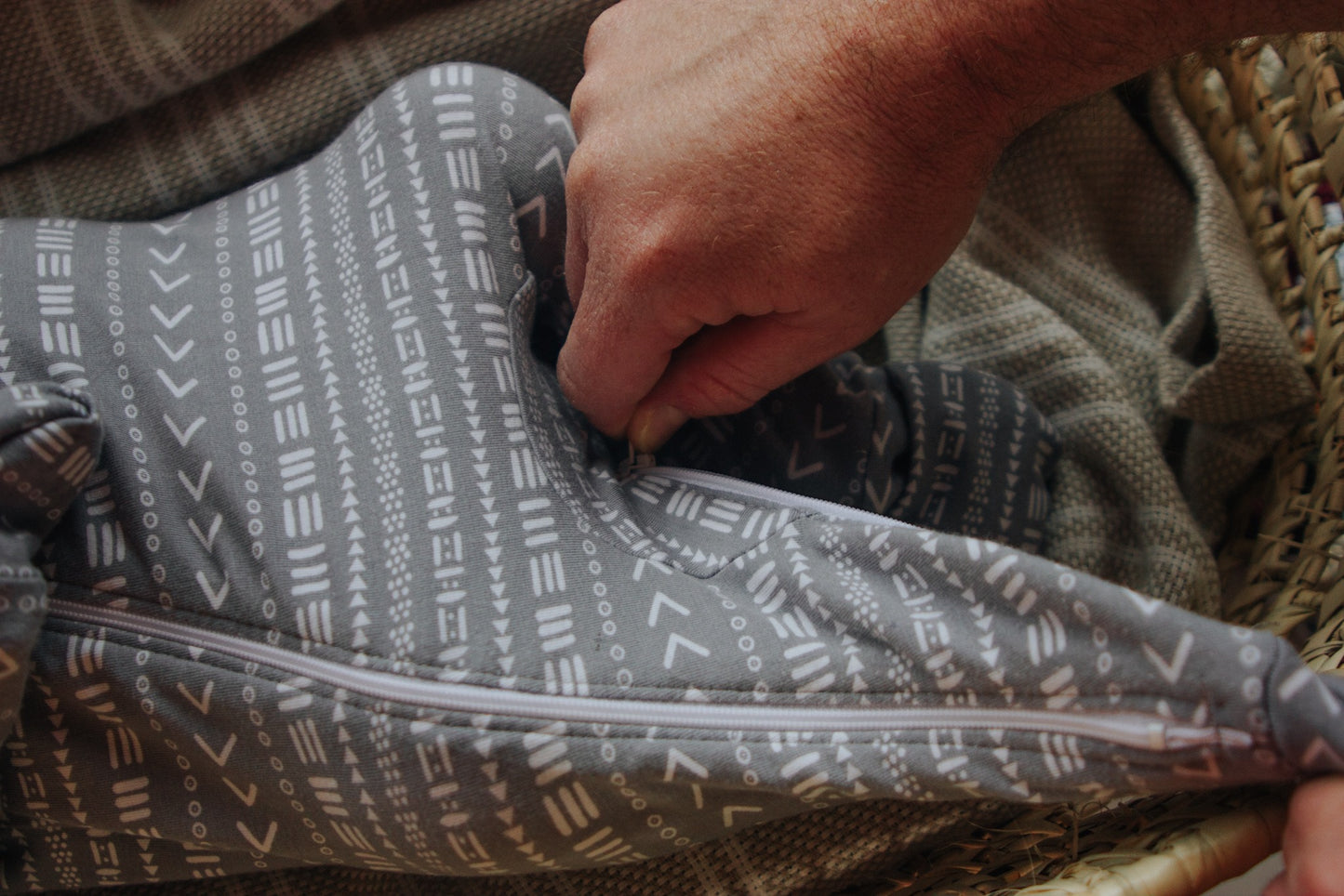 Double Zipper Bamboo Baby Sleeper | Mudcloth - One Kind Clothing, LLC