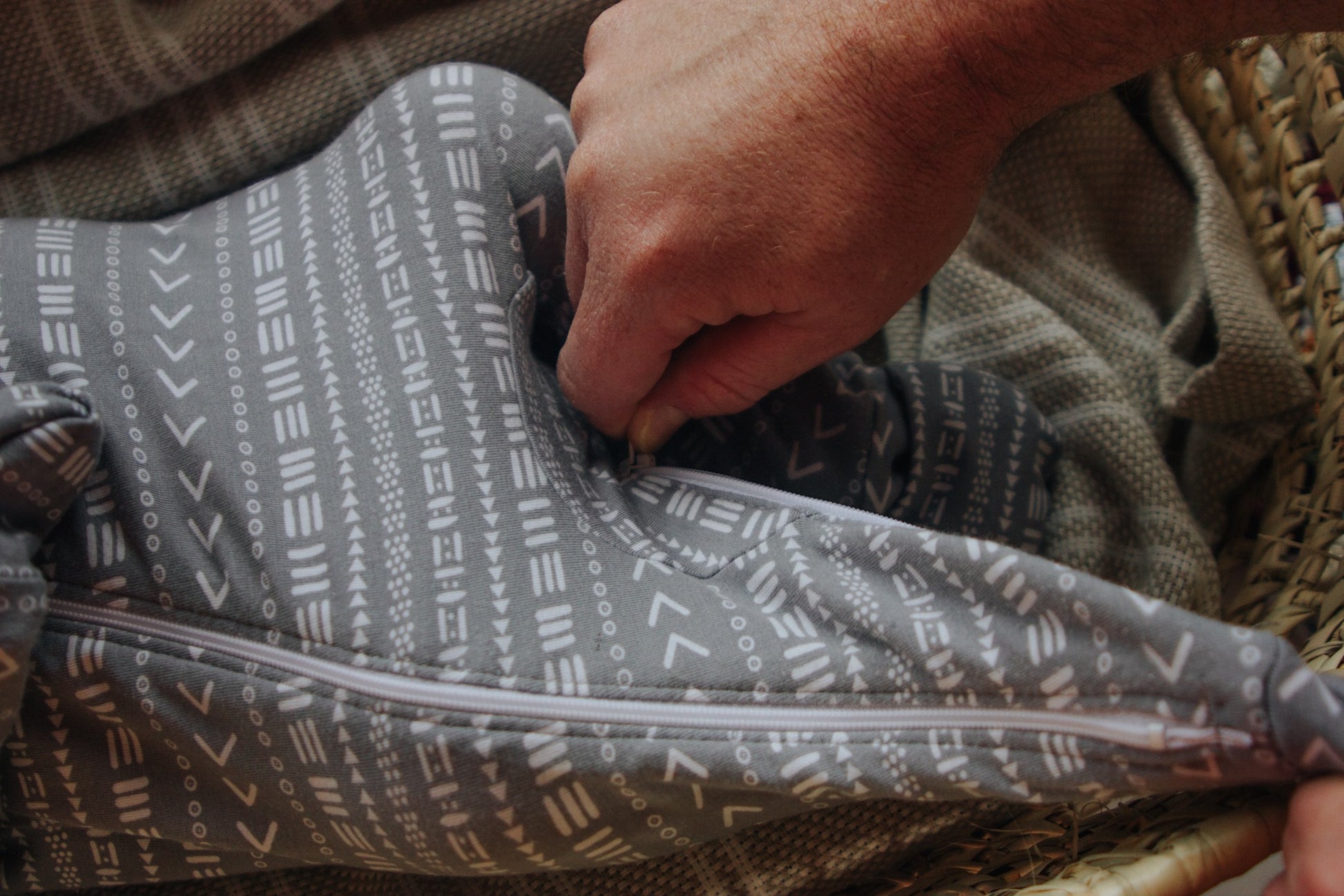 Double Zipper Bamboo Baby Sleeper | Mudcloth - One Kind Clothing, LLC