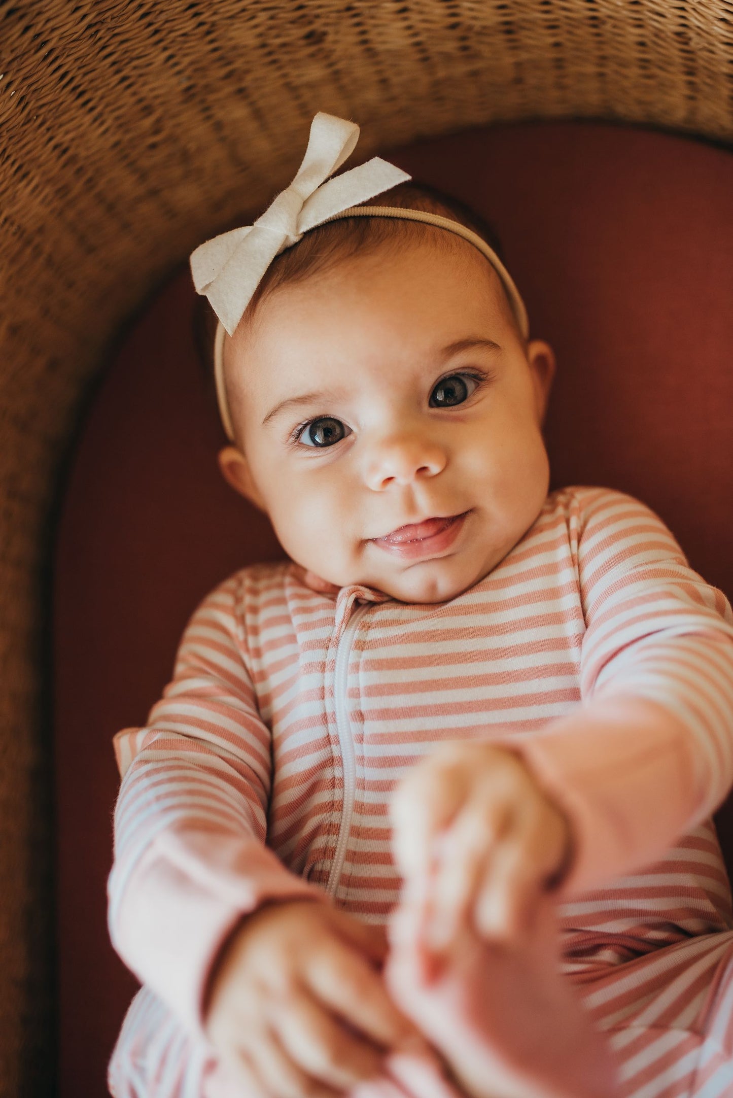 Double Zipper Bamboo Baby Sleeper | Pink Stripe - One Kind Clothing, LLC