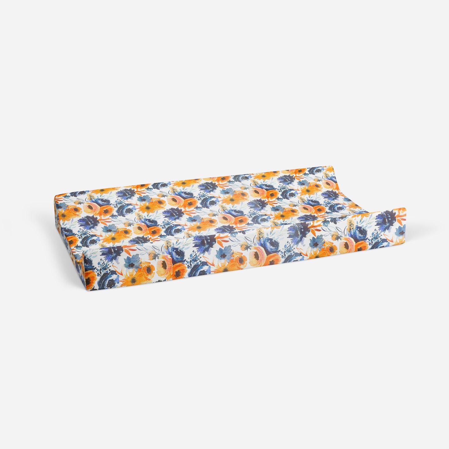 Changing Pad Cover | Navy Orange Floral - One Kind Clothing, LLC