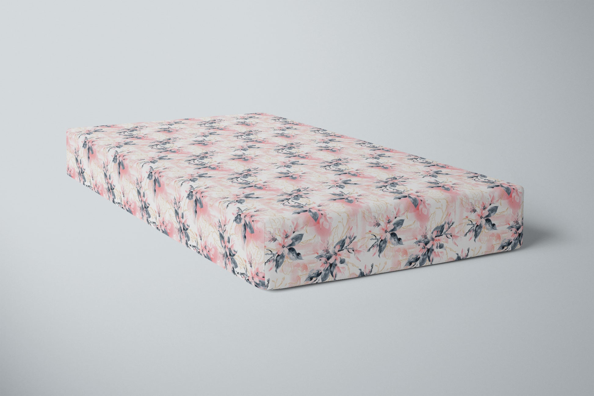 Mini Crib / Pack N Play Sheet | Pink and White Floral - One Kind Clothing, LLC