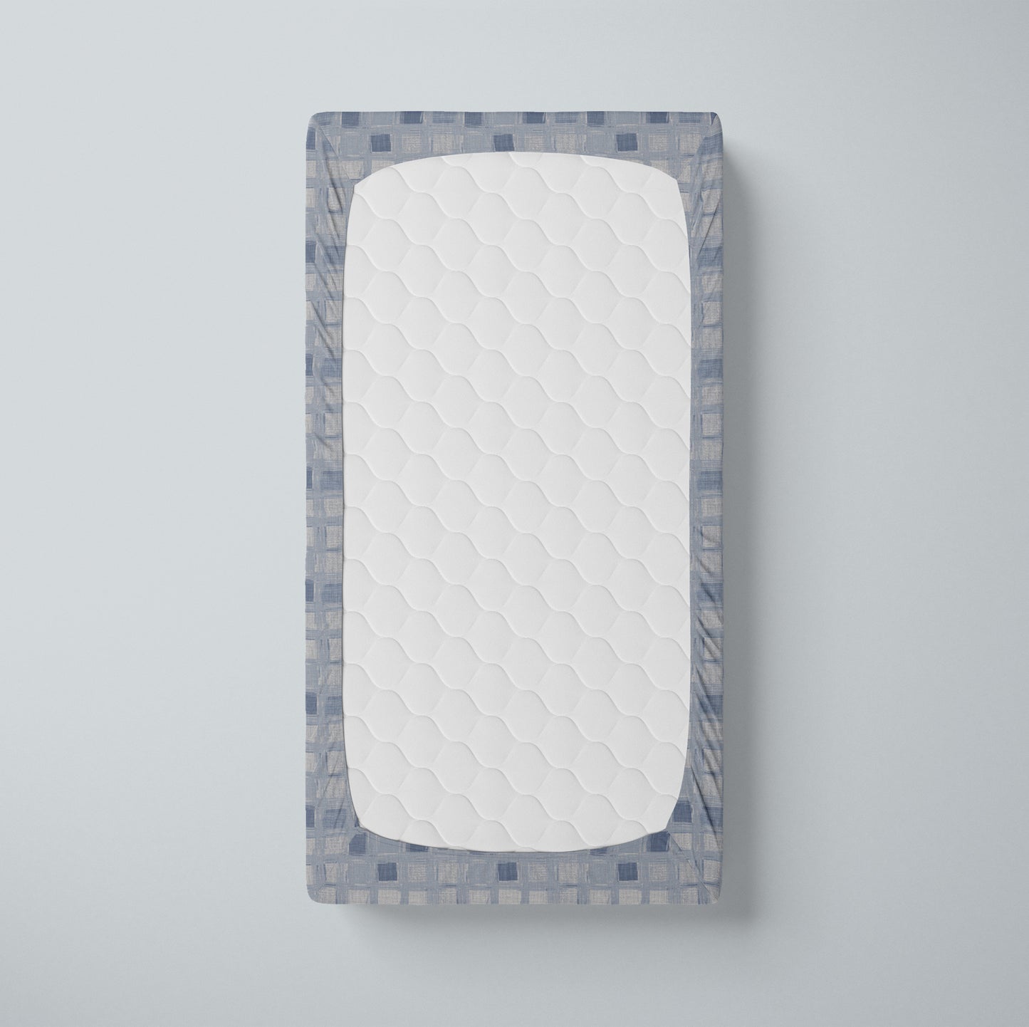 Crib Sheet | Blue Squares - One Kind Clothing, LLC
