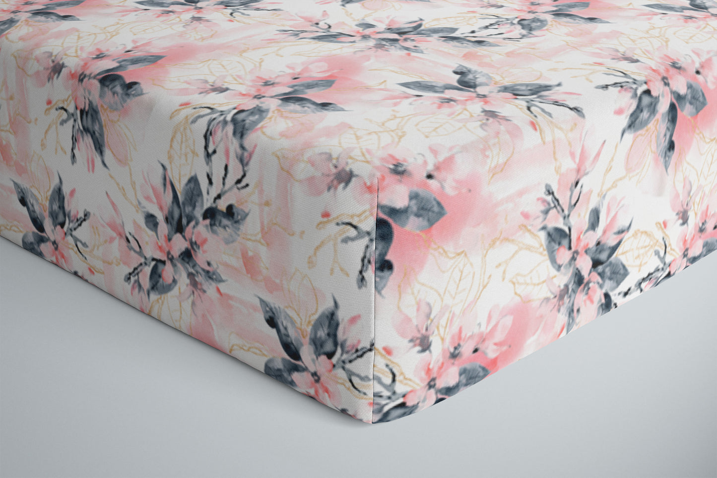 Crib Sheet | Pink and White Floral - One Kind Clothing, LLC