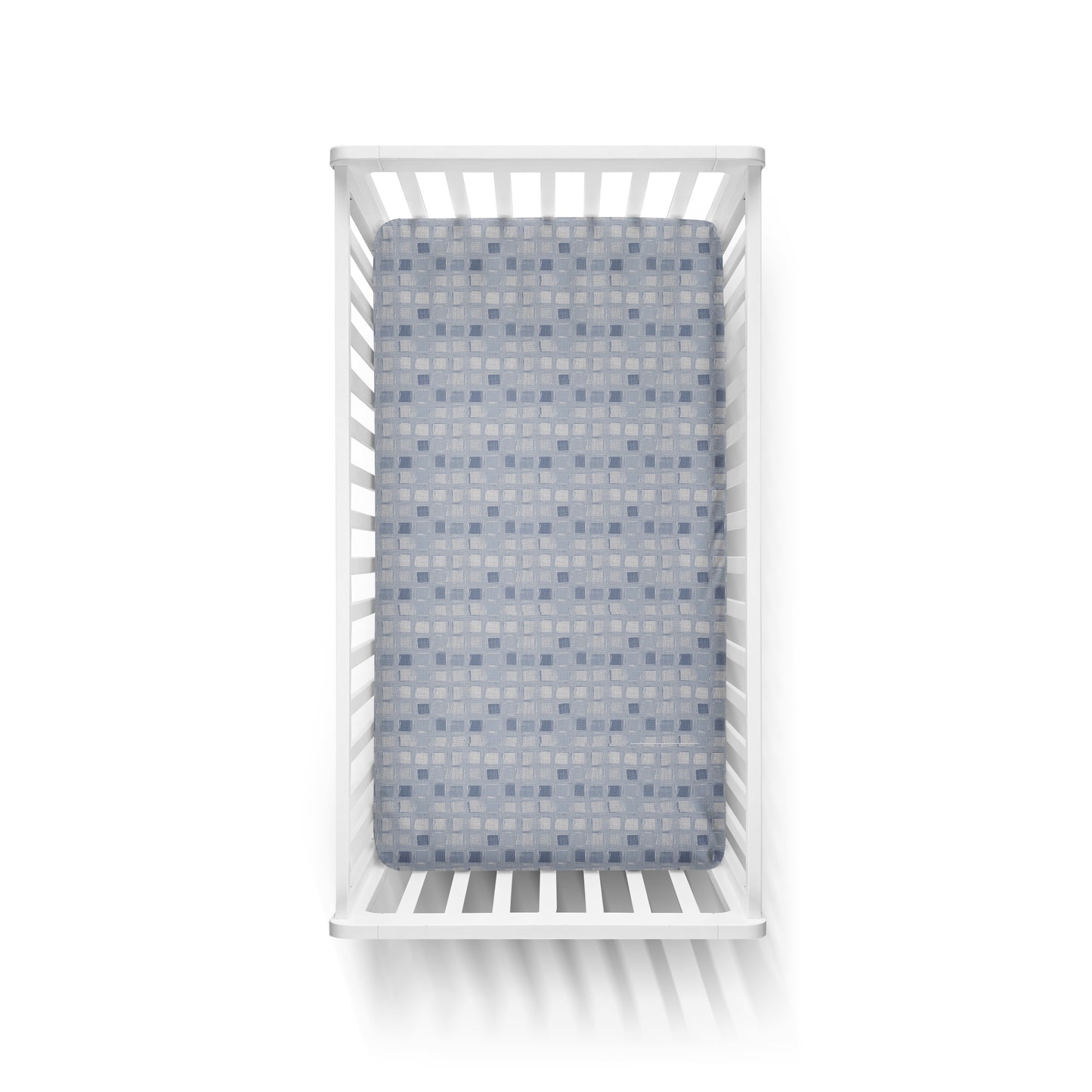Crib Sheet | Blue Squares - One Kind Clothing, LLC