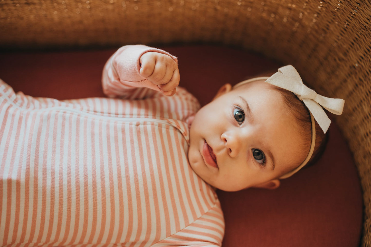 Double Zipper Bamboo Baby Sleeper | Pink Stripe - One Kind Clothing, LLC