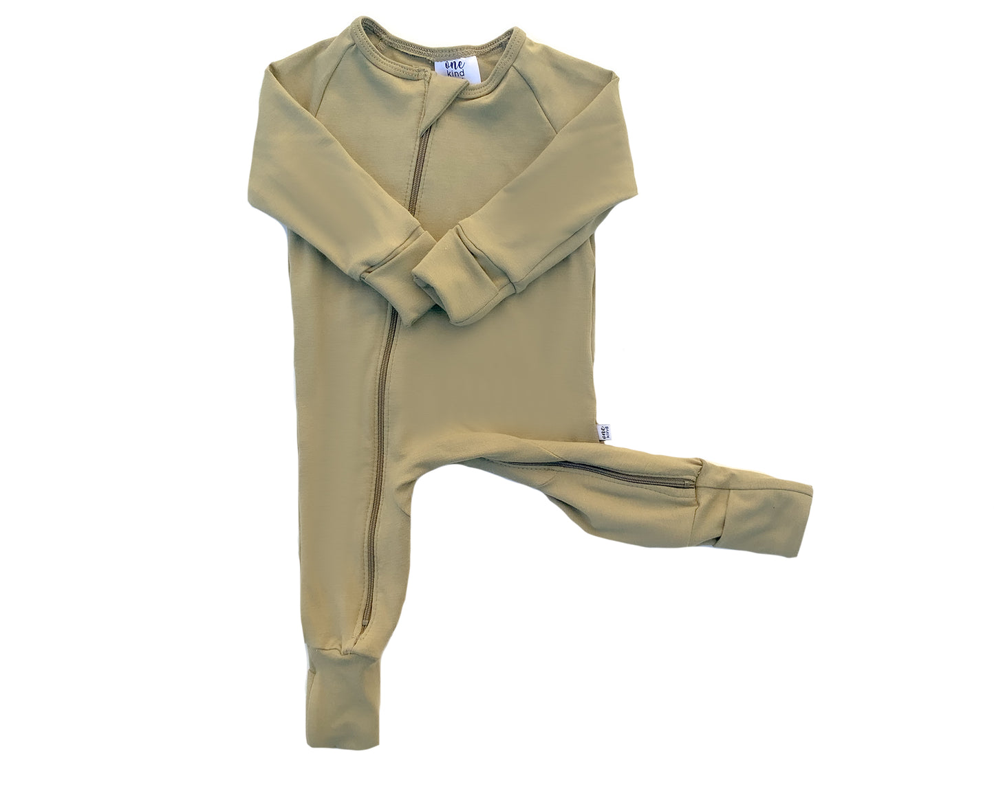 Double Zipper Bamboo Baby Sleeper | Olive - One Kind Clothing, LLC