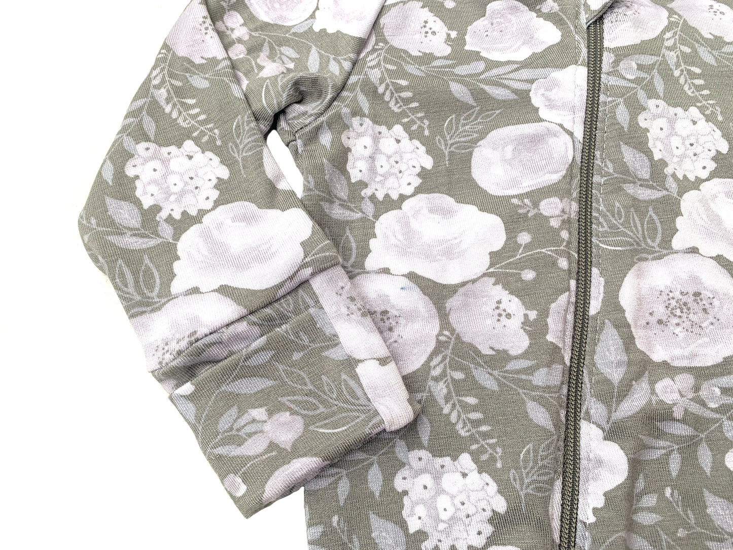 Double Zipper Bamboo Baby Sleeper | Gray Floral - One Kind Clothing, LLC