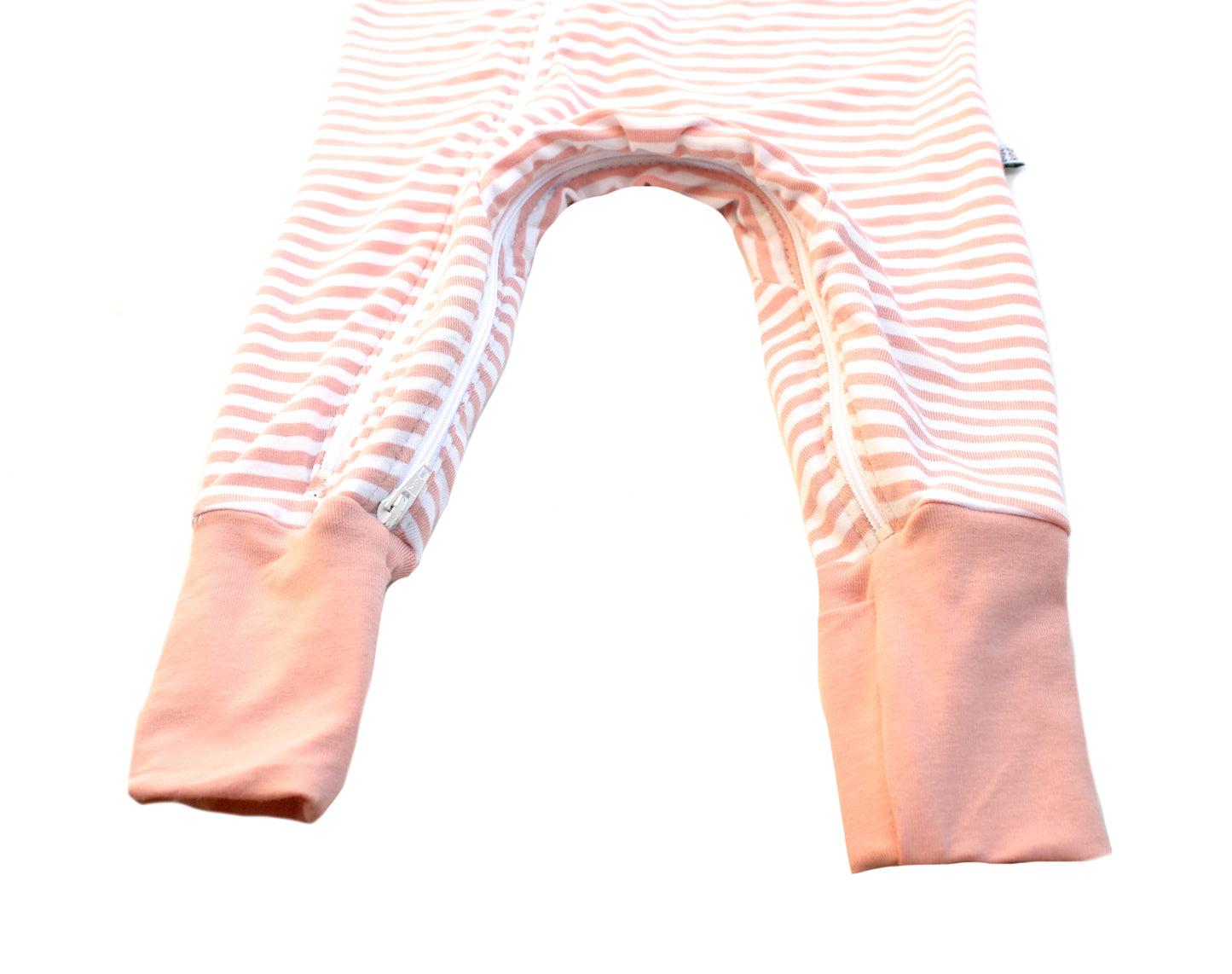 Double Zipper Bamboo Baby Sleeper | Pink Stripe - One Kind Clothing, LLC