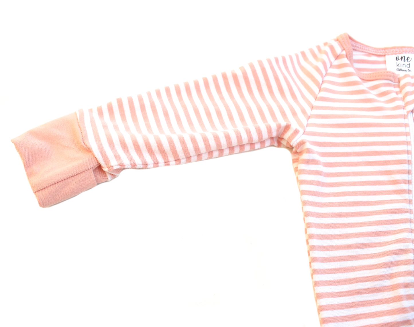 Double Zipper Bamboo Baby Sleeper | Pink Stripe - One Kind Clothing, LLC