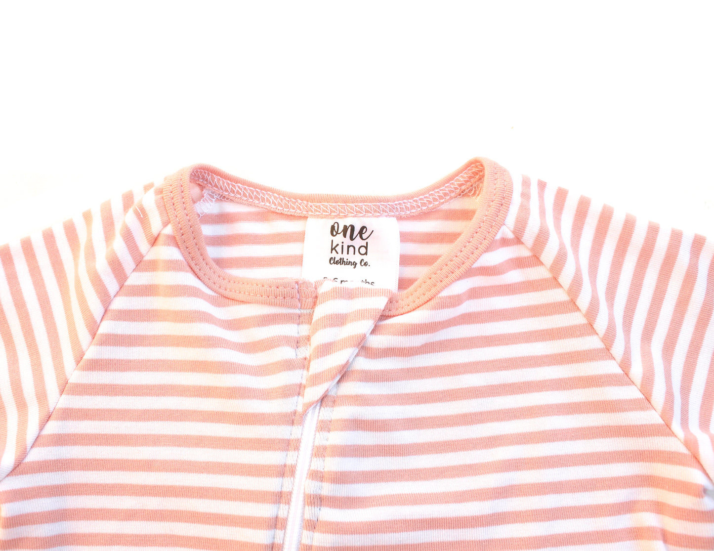 Double Zipper Bamboo Baby Sleeper | Pink Stripe - One Kind Clothing, LLC