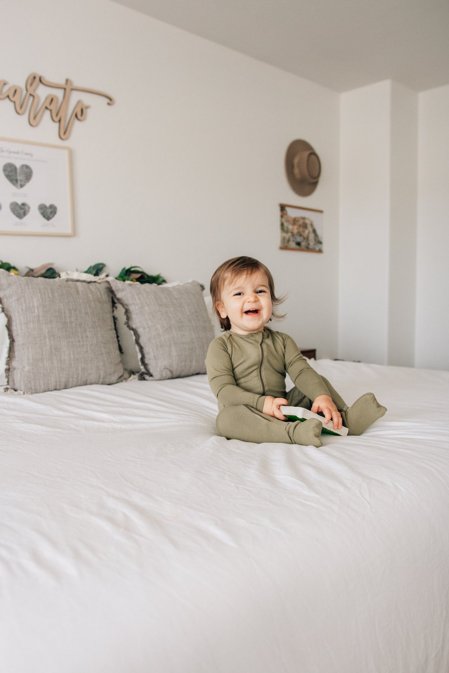 Double Zipper Bamboo Baby Sleeper | Olive - One Kind Clothing, LLC