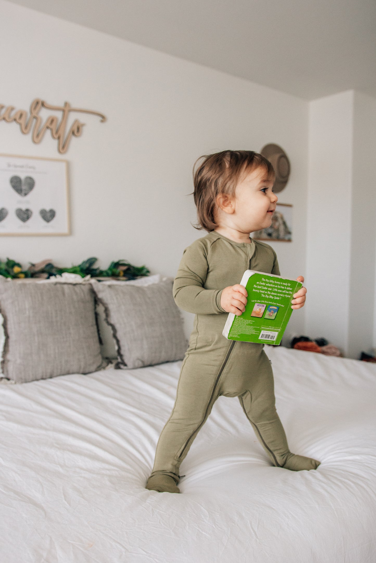 Double Zipper Bamboo Baby Sleeper | Olive - One Kind Clothing, LLC