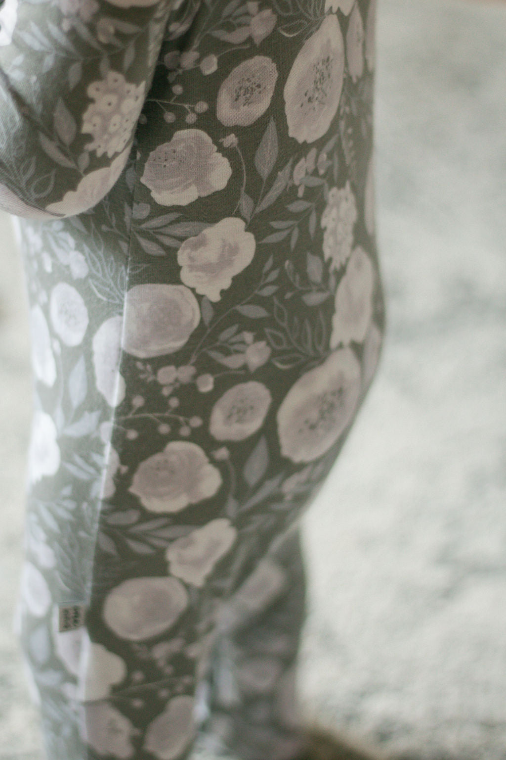 Double Zipper Bamboo Baby Sleeper | Gray Floral - One Kind Clothing, LLC