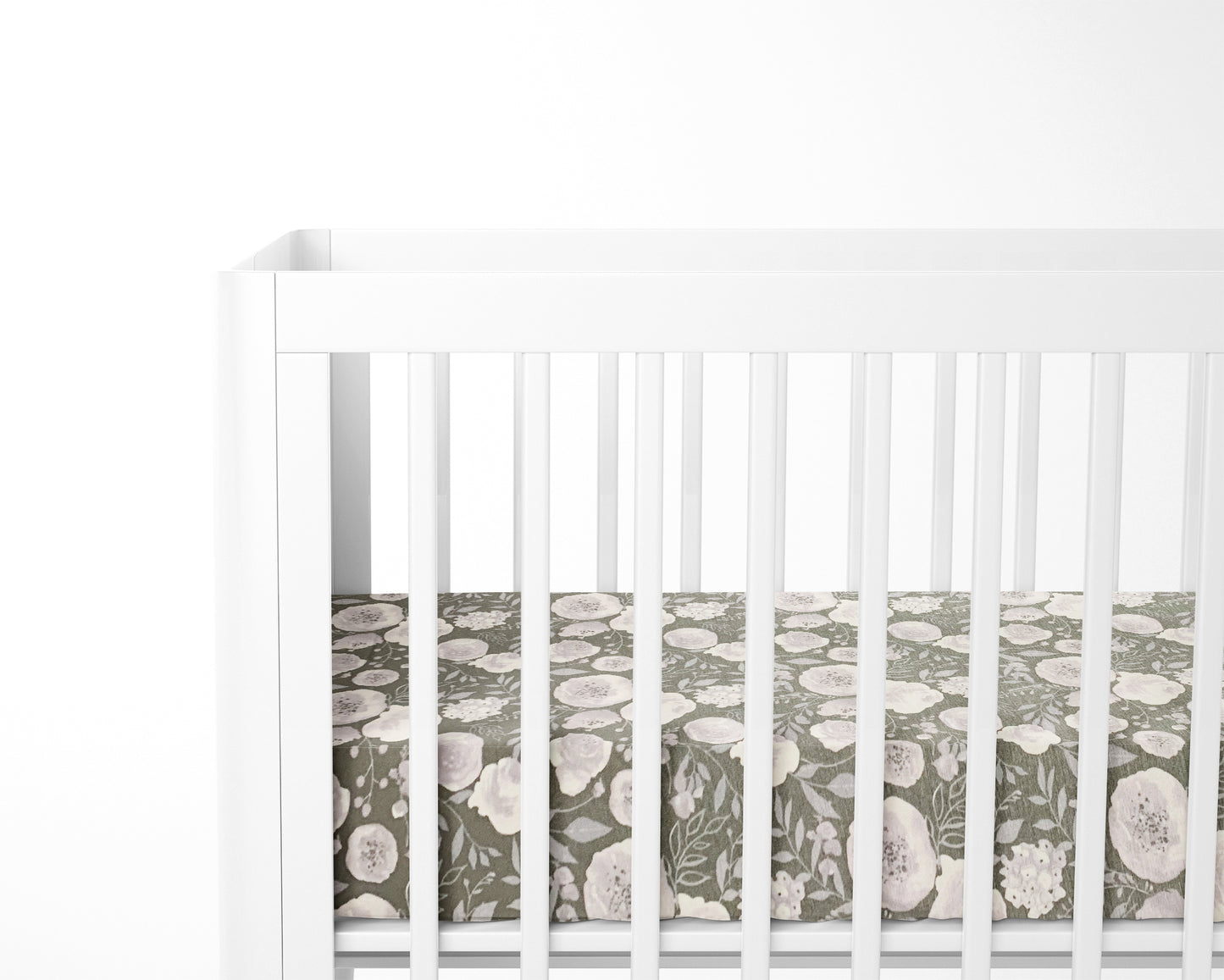 Mini Crib / Pack N Play Sheet | Gray Floral - One Kind Clothing, LLC