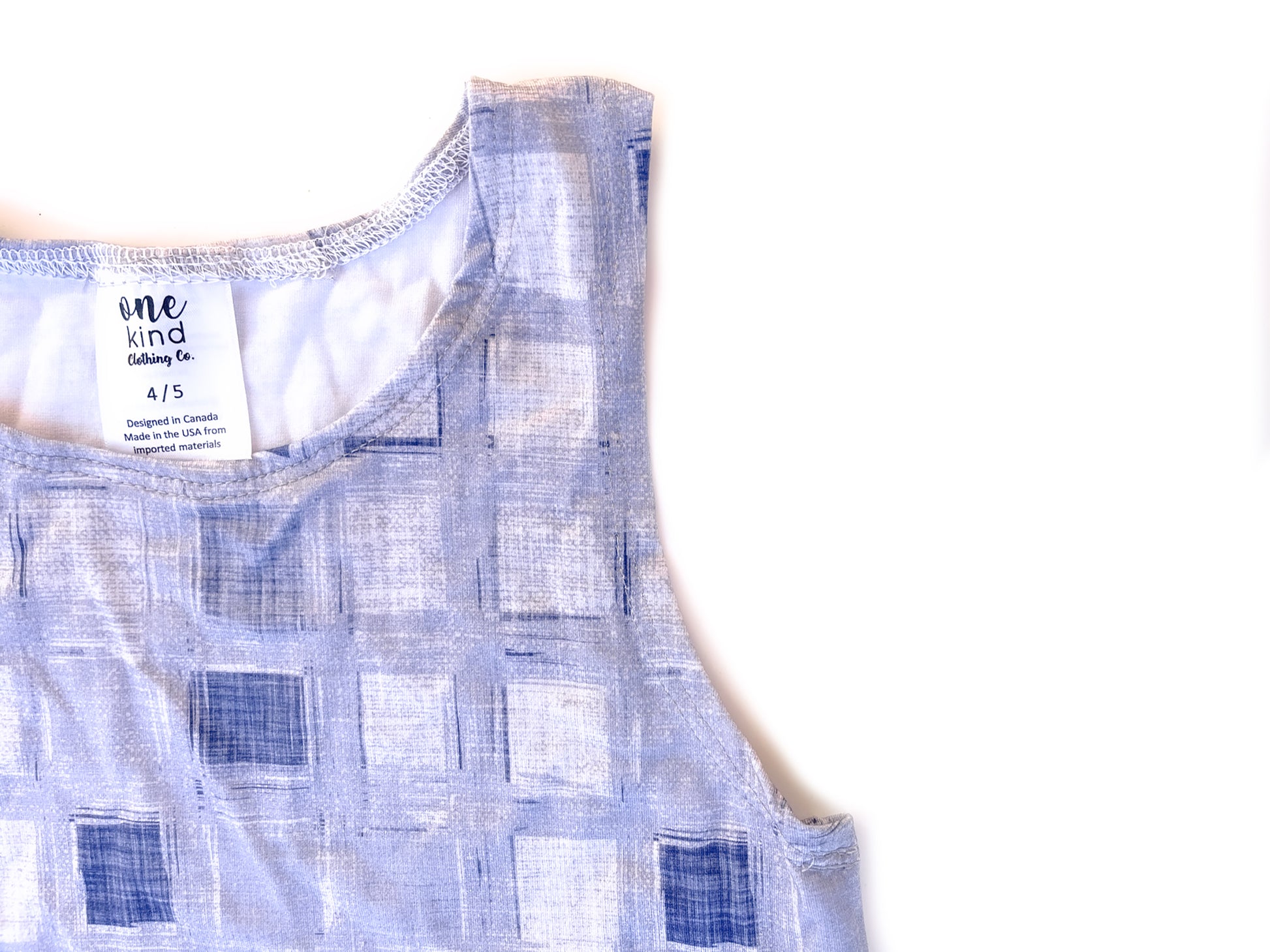 Slouchy Tank | Blue Squares - One Kind Clothing, LLC