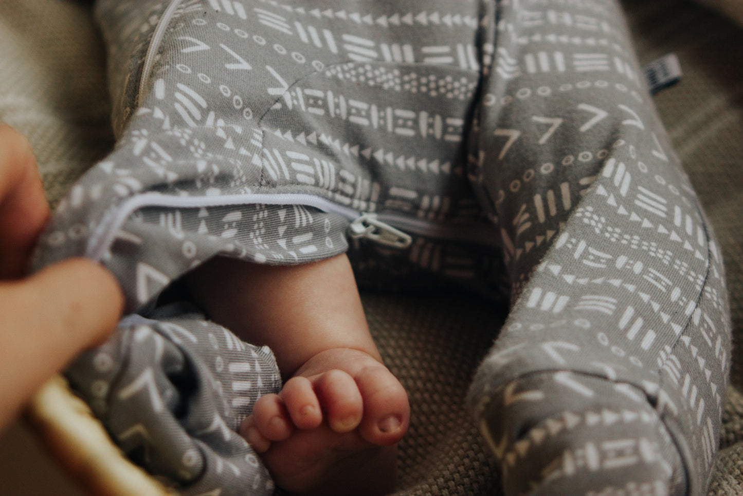 Double Zipper Bamboo Baby Sleeper | Mudcloth - One Kind Clothing, LLC