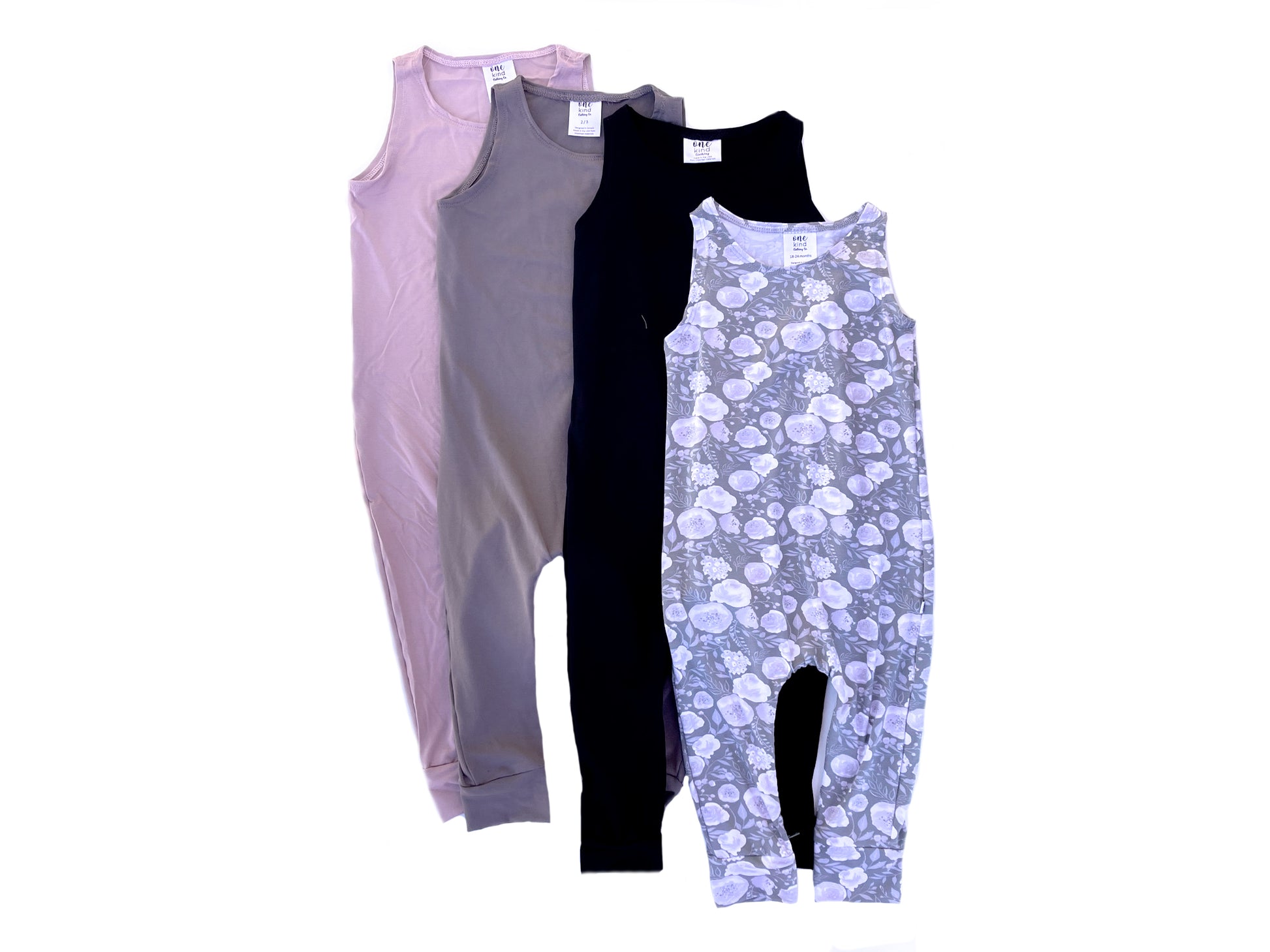 Tank Zipper Romper | Gray Floral - One Kind Clothing, LLC
