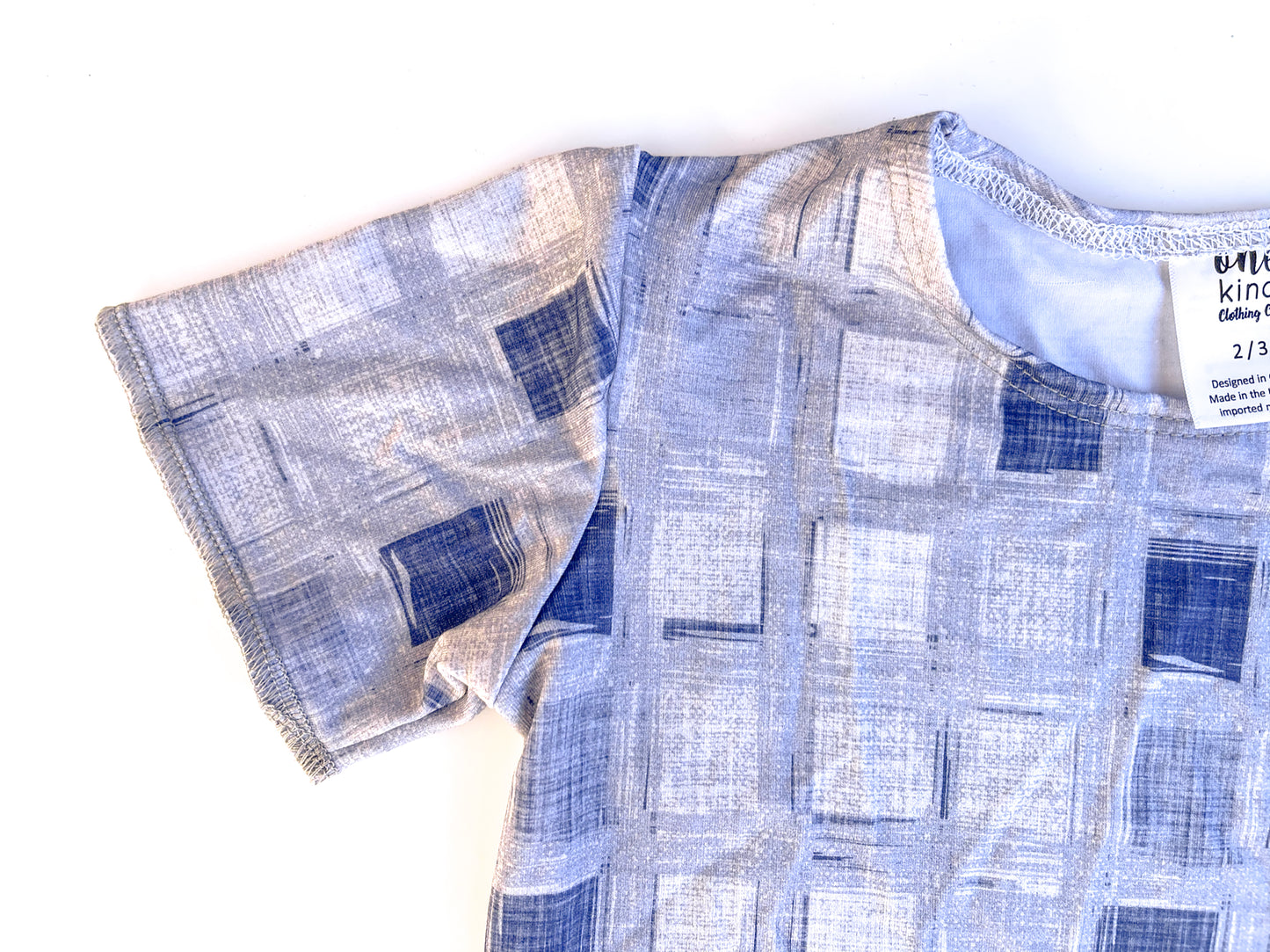 Slouchy Tee | Blue Squares - One Kind Clothing, LLC