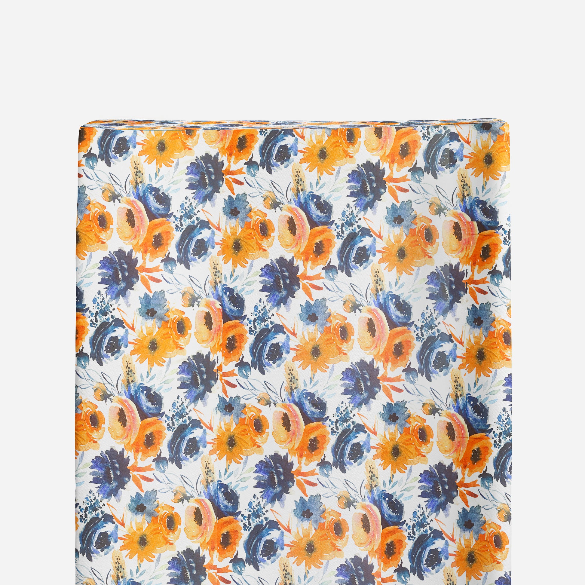 Changing Pad Cover | Navy Orange Floral - One Kind Clothing, LLC