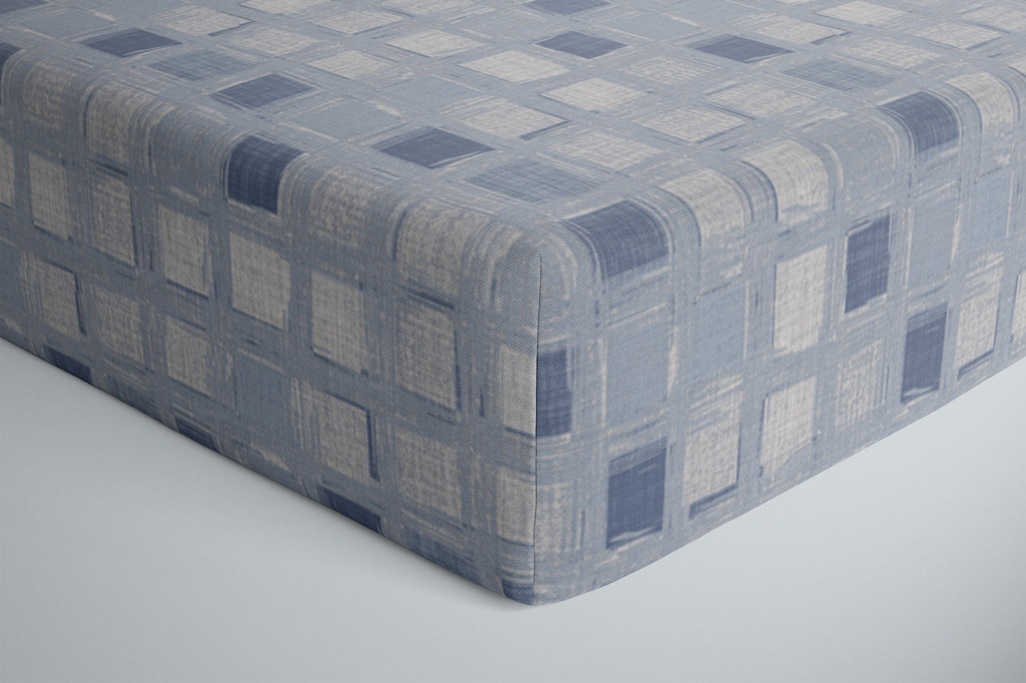 Crib Sheet | Blue Squares - One Kind Clothing, LLC