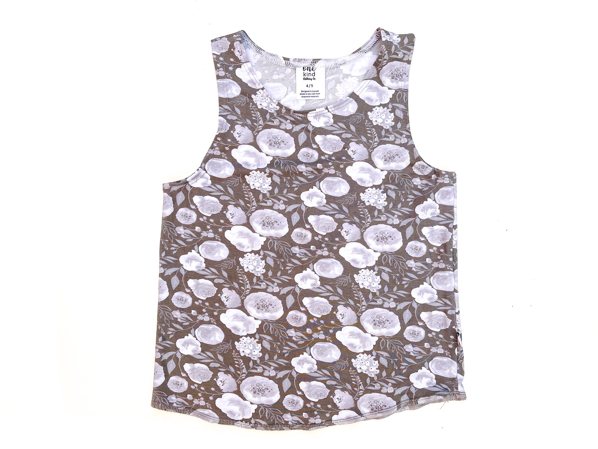 Slouchy Tank | Gray Floral - One Kind Clothing, LLC