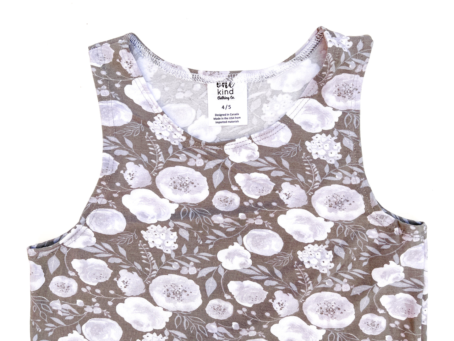 Slouchy Tank | Gray Floral - One Kind Clothing, LLC